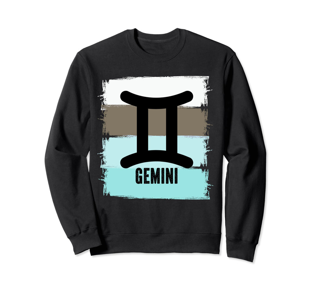Mens Gemini Symbol Distressed Zodiac Sweatshirt - Trendy Graphic Men Women - T-Shirt, Sweatshirt, Hoodie