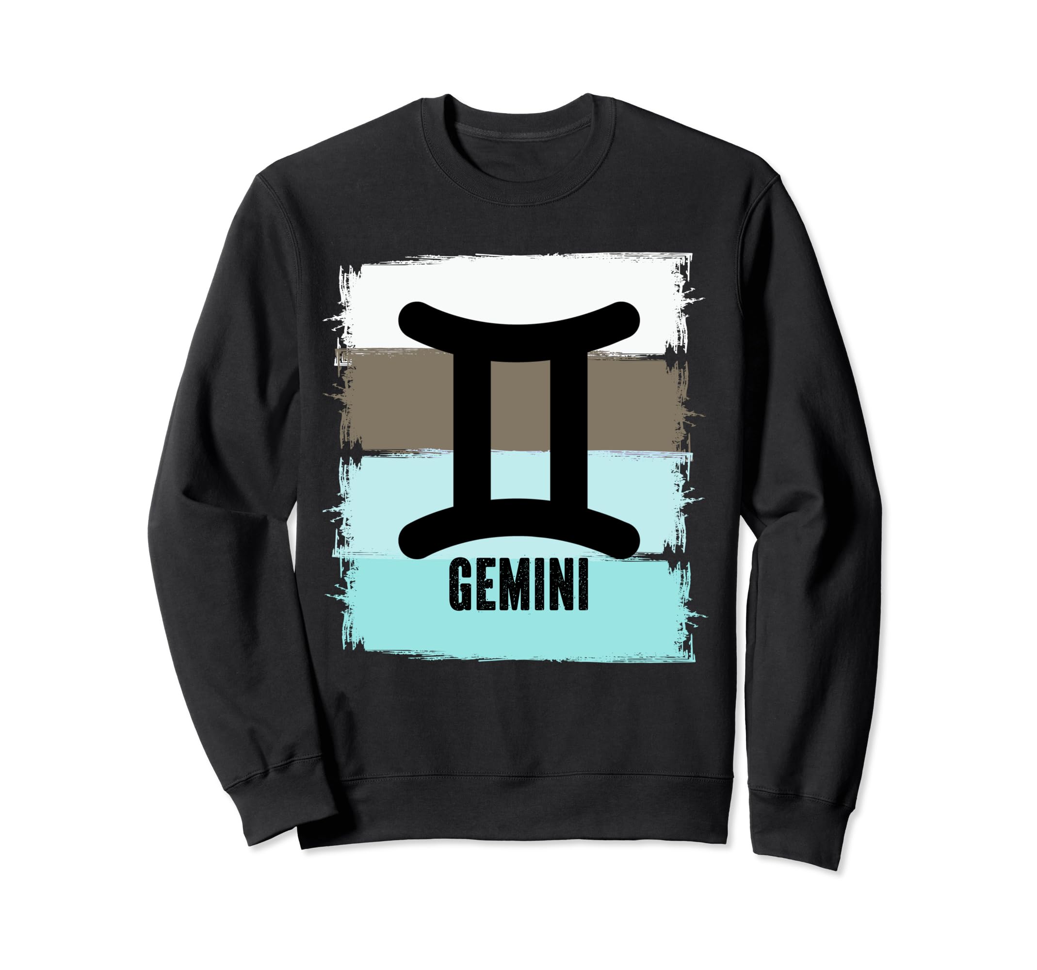 Mens Gemini Symbol Distressed Zodiac Sweatshirt - Trendy Graphic Men Women - T-Shirt, Sweatshirt, Hoodie