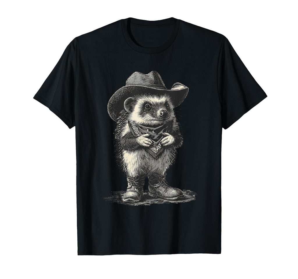 Country Cowboy Hedgehog Rodeo Cowgirl T-Shirt - Unique Graphic for Adults - T-Shirt, Sweatshirt, Hoodie