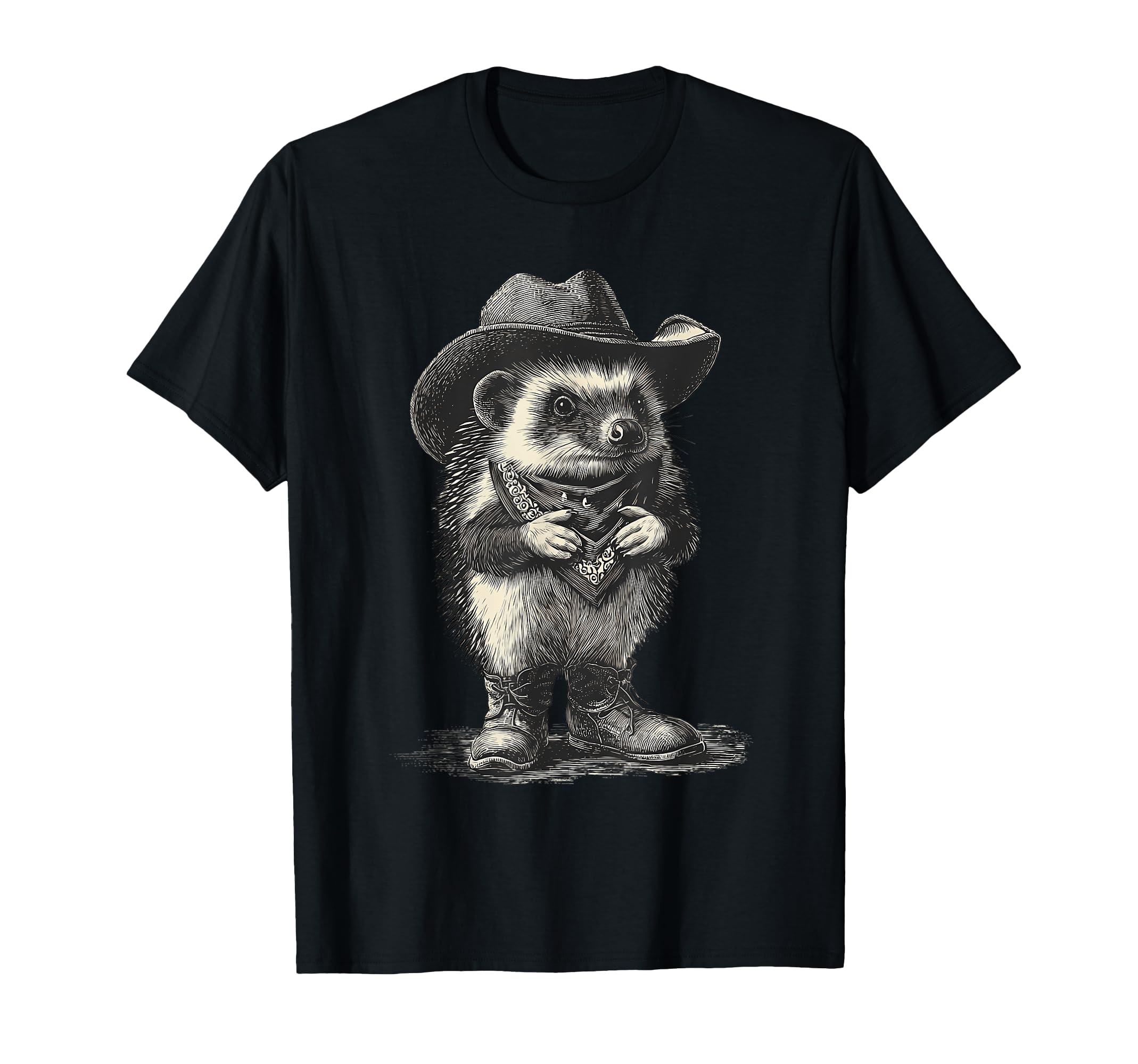 Country Cowboy Hedgehog Rodeo Cowgirl T-Shirt - Unique Graphic for Adults - T-Shirt, Sweatshirt, Hoodie