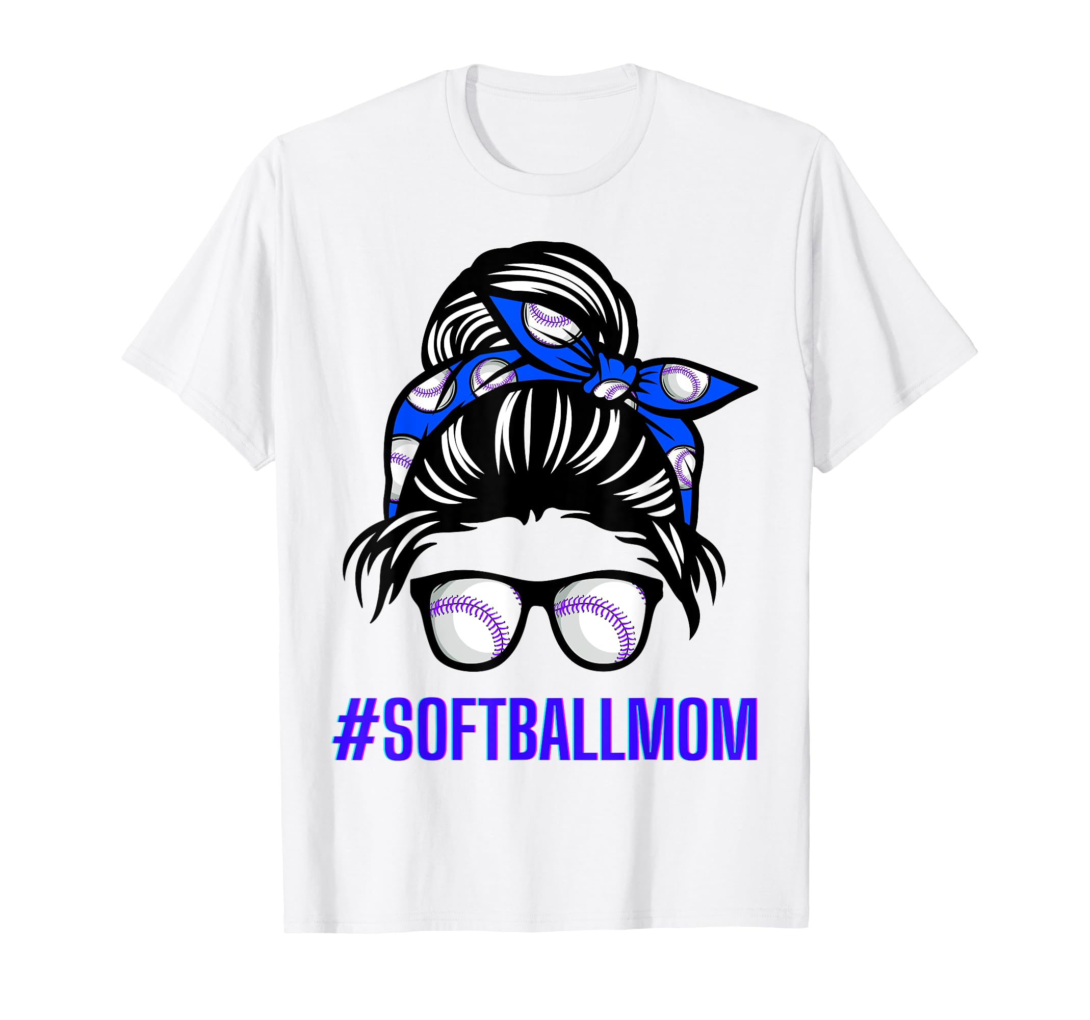 Messy Bun Softball Momma Life Funny Mom T-Shirt - Minimalist Print Unisex - T-Shirt, Sweatshirt, Hoodie