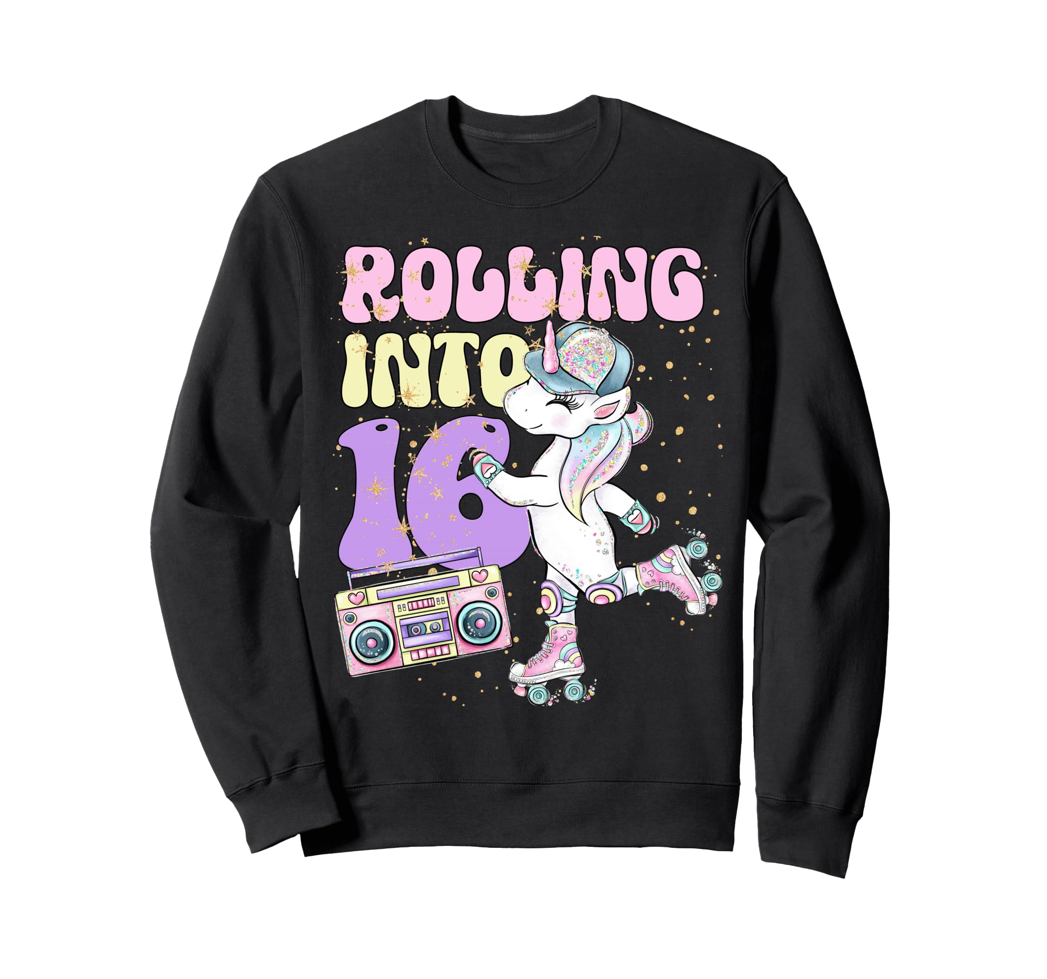 16Th Birthday Roller Skate Party Sweatshirt - Custom Art Print for Adults - T-Shirt, Sweatshirt, Hoodie