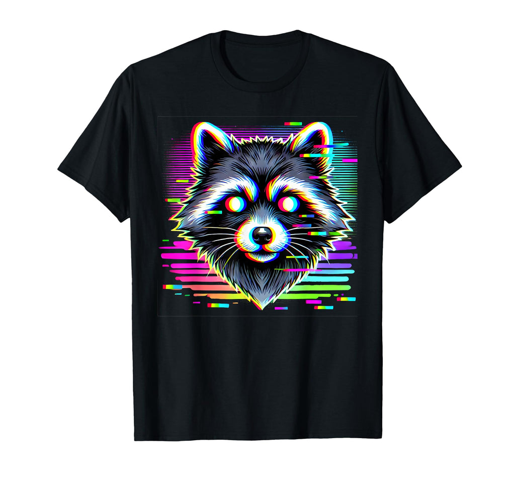 Raccoon Psychedelic Trippy Vaporwave T-Shirt - Minimalist Print Unisex - T-Shirt, Sweatshirt, Hoodie