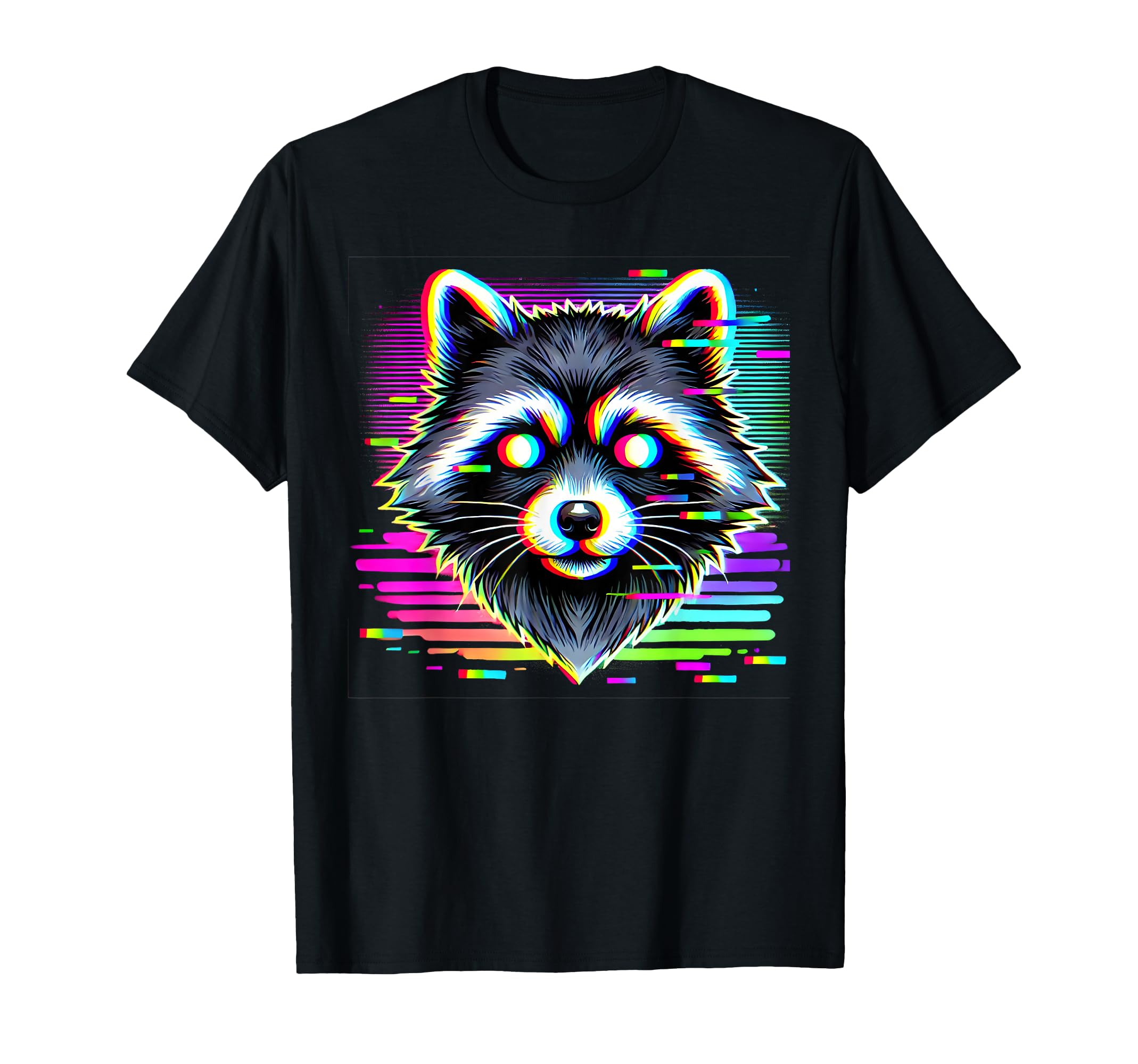 Raccoon Psychedelic Trippy Vaporwave T-Shirt - Minimalist Print Unisex - T-Shirt, Sweatshirt, Hoodie