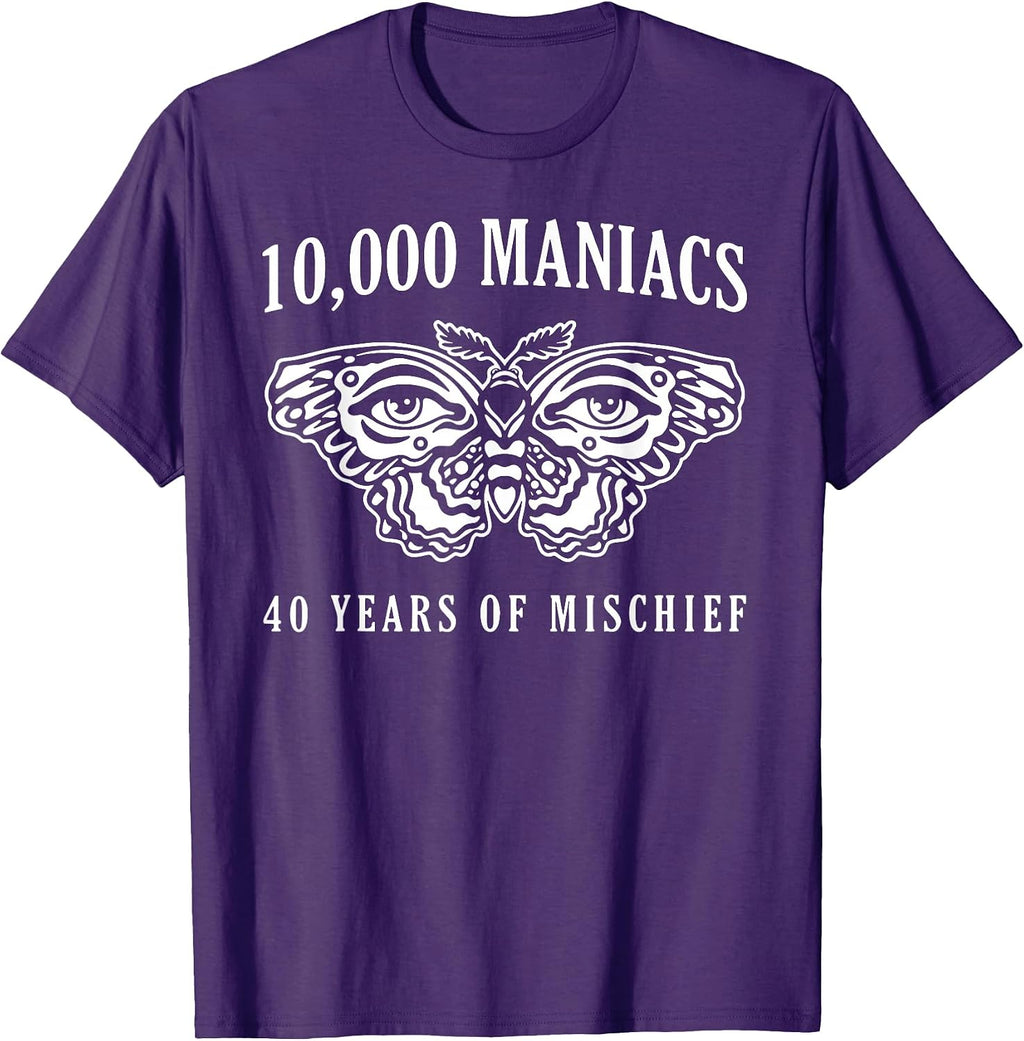 10,000 Maniacs 40 Years Of Mischief - Adult & Kids T-Shirts, Sweatshirts & Hoodies apparel design preview 1
