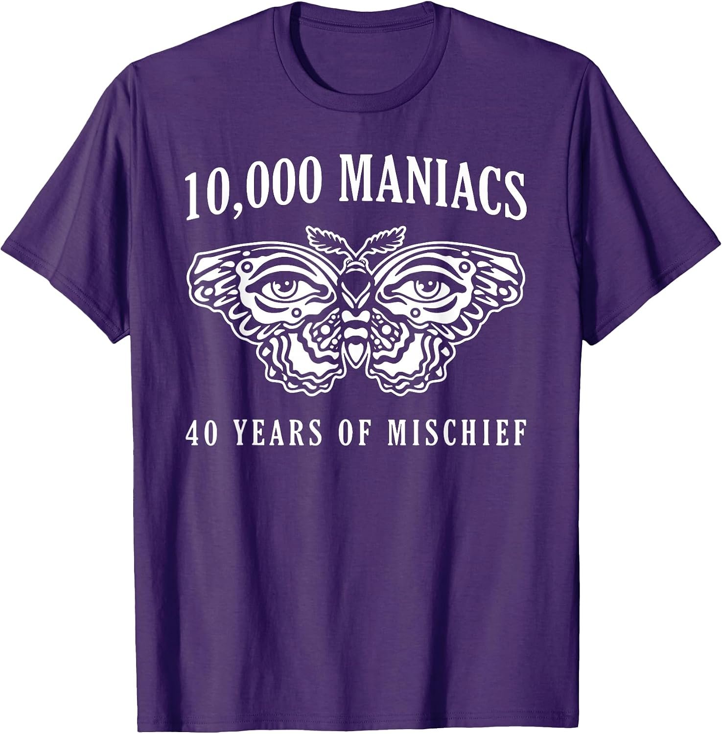 10,000 Maniacs 40 Years Of Mischief - Adult & Kids T-Shirts, Sweatshirts & Hoodies apparel design preview 1