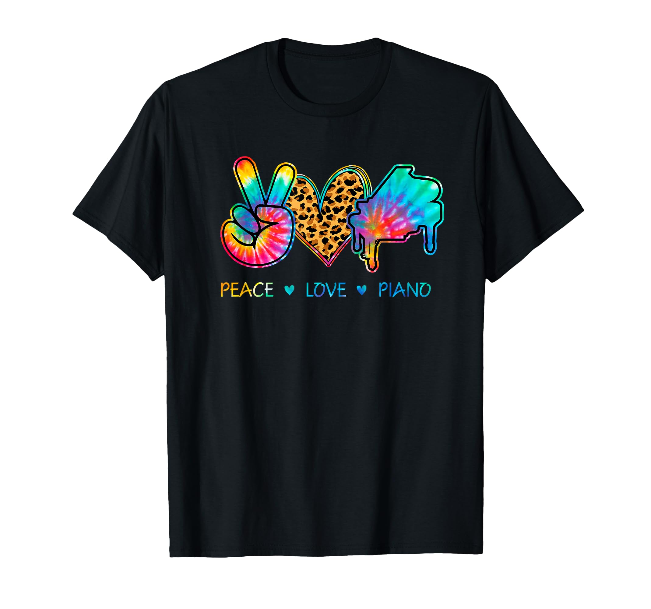 Peace Love Piano Tie Dye T-Shirt - Fun Novelty Design for Adults - T-Shirt, Sweatshirt, Hoodie