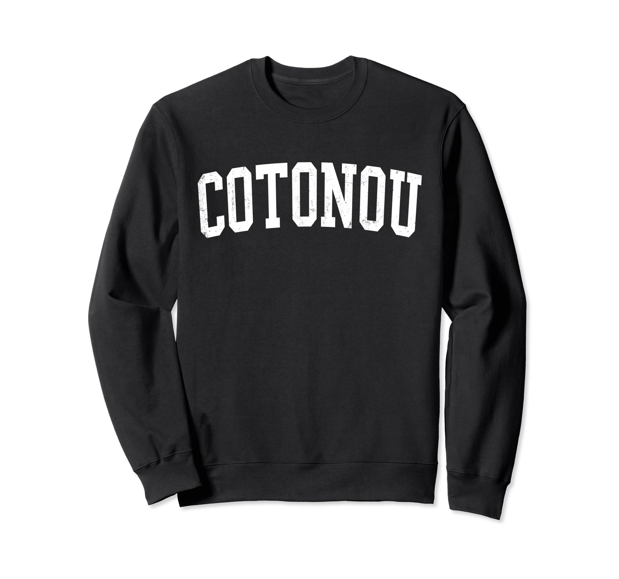 Cotonou Benin Distressed White Sweatshirt - Aesthetic Graphic Unisex - T-Shirt, Sweatshirt, Hoodie