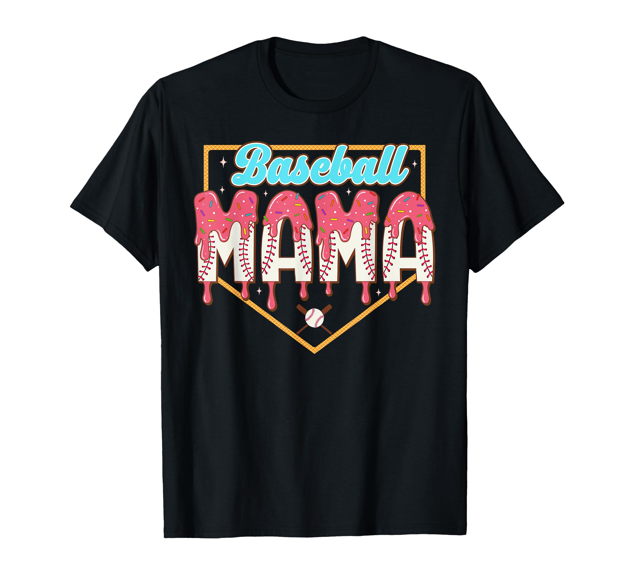 Mothers Day Baseball Mom Drip Ice T-Shirt - Fun Novelty Design for Adults - T-Shirt, Sweatshirt, Hoodie
