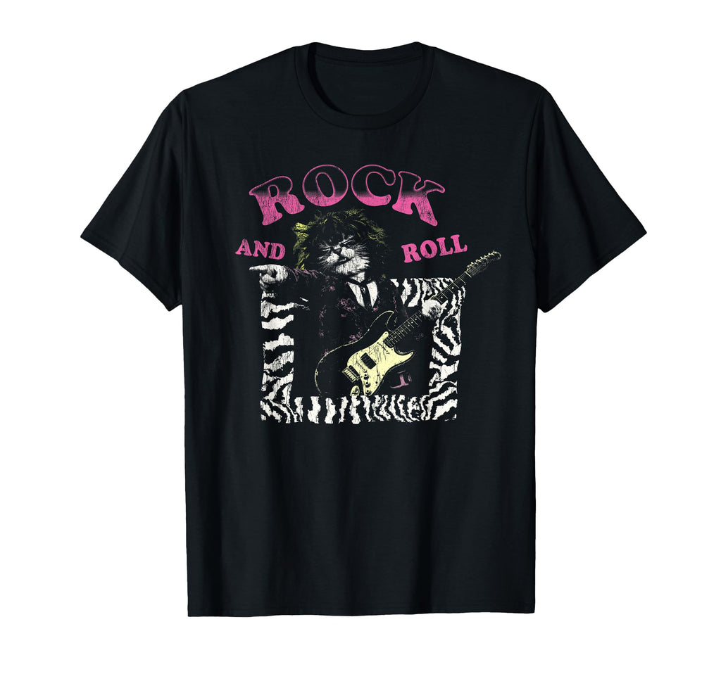 Rock And Roll Cat Guitarist Music Timeless T-Shirt - Graphic Print Unisex - T-Shirt, Sweatshirt, Hoodie