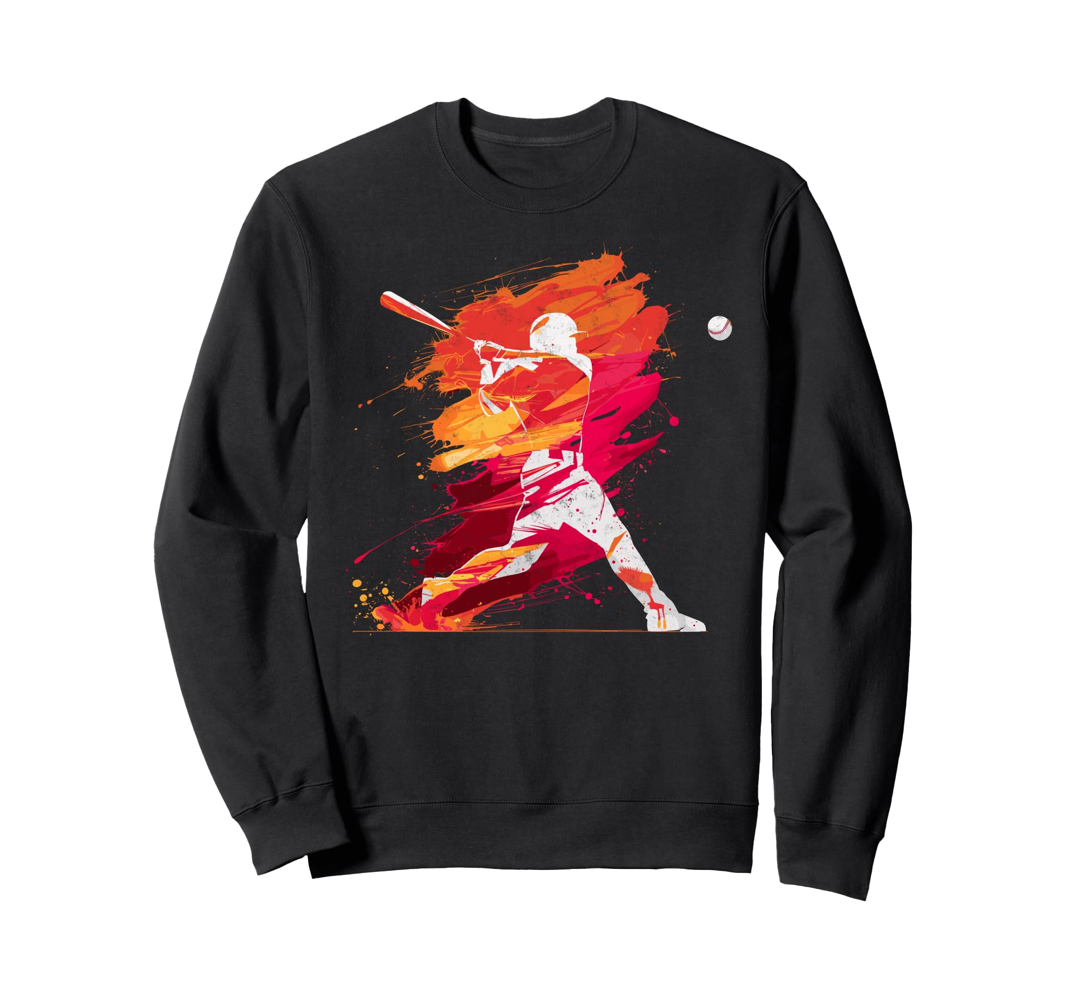 Paint Splash Baseball Player Coach Sweatshirt - Graphic Print for Adults - T-Shirt, Sweatshirt, Hoodie