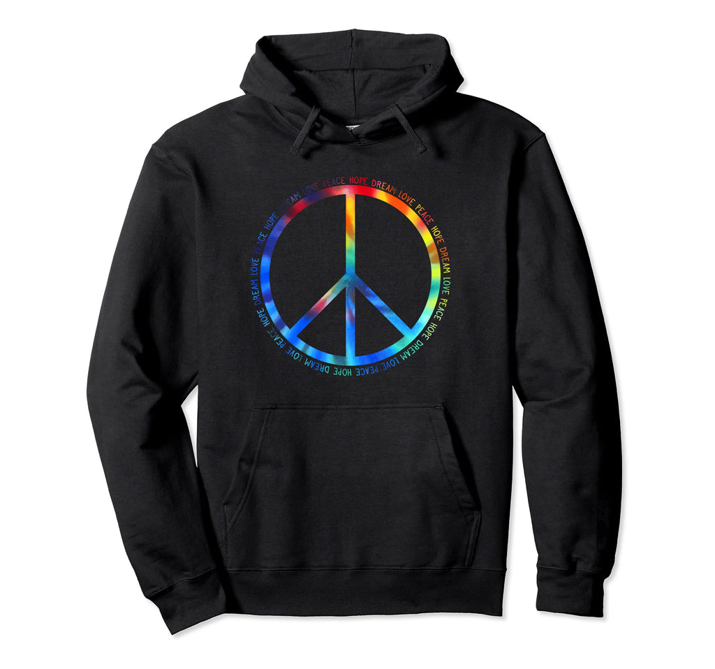 Hope Dream Love Boho Tie Dye Groovy Hoodie - Trendy Graphic for Adults - T-Shirt, Sweatshirt, Hoodie