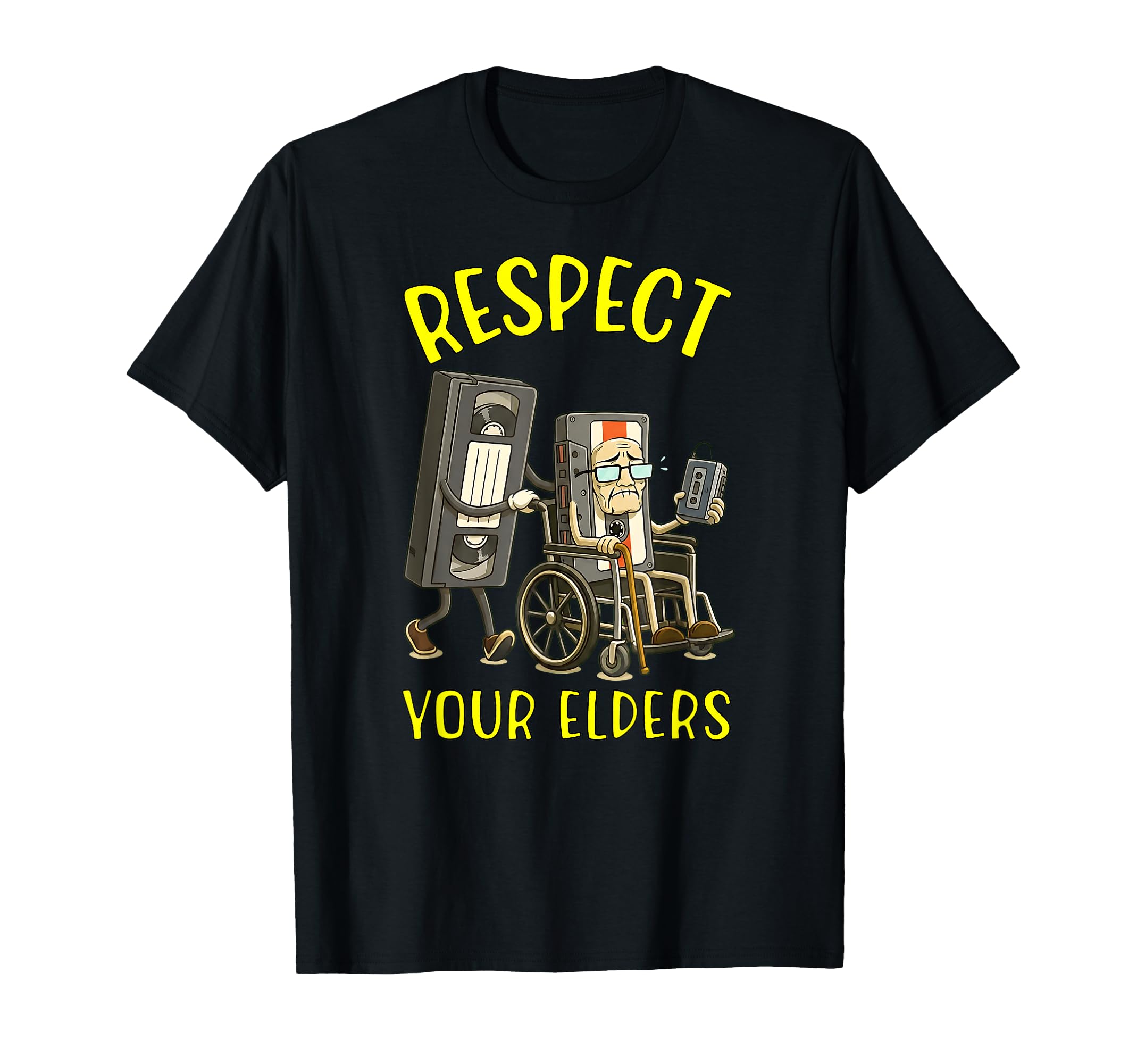 Respect Your Elders Funny Audio Visual T-Shirt - Custom Art Print Unisex - T-Shirt, Sweatshirt, Hoodie