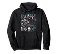 Raised Old School Graffiti Rap Hip Hoodie - Minimalist Print for Adults - T-Shirt, Sweatshirt, Hoodie