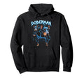 Doberman 90S Heavy Metal Dog Lover Hoodie - Graphic Print Men Women - T-Shirt, Sweatshirt, Hoodie