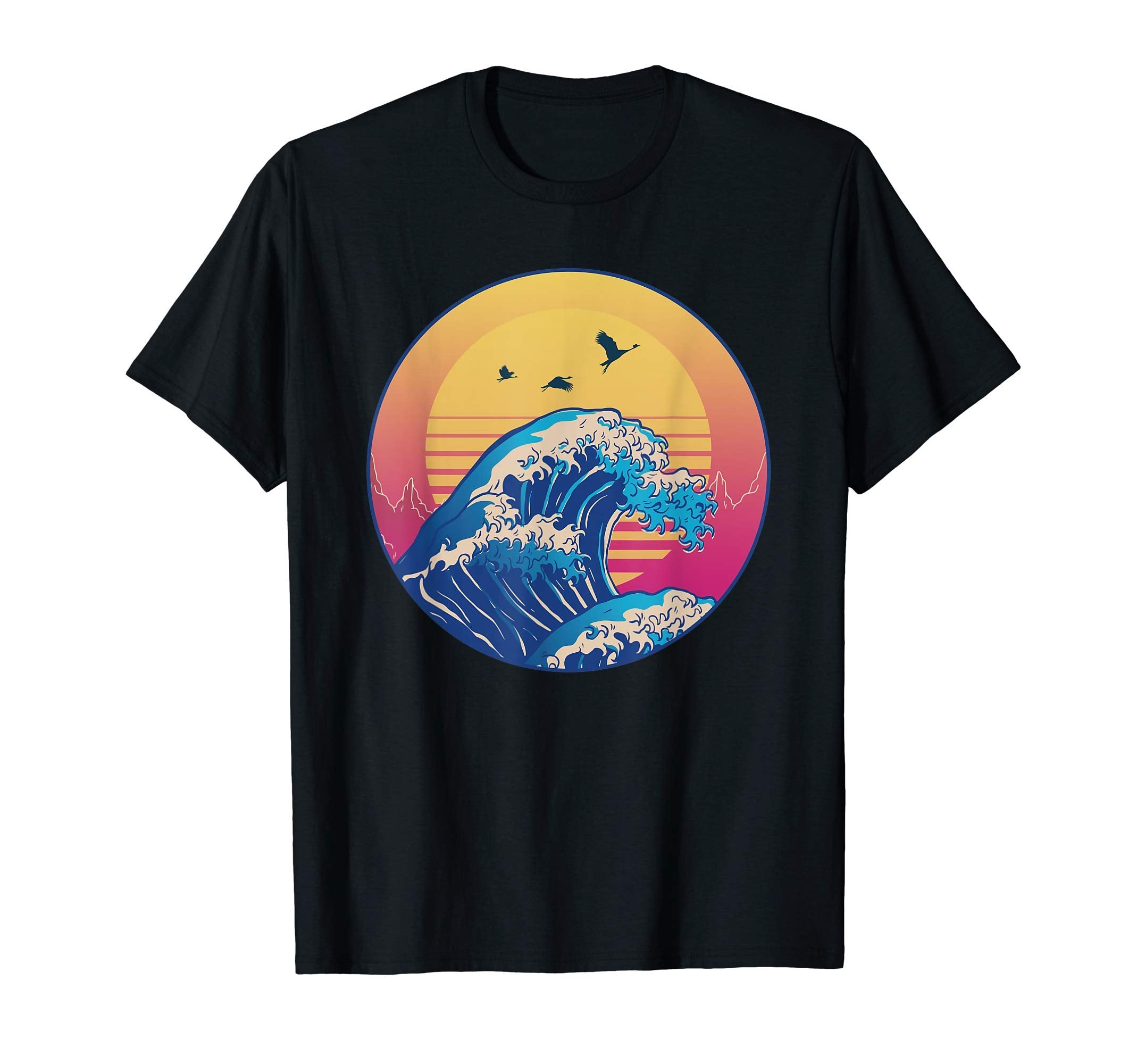Kanagawa Japanese Vaporwave Aesthetic T-Shirt - Minimalist Print Men Women - T-Shirt, Sweatshirt, Hoodie