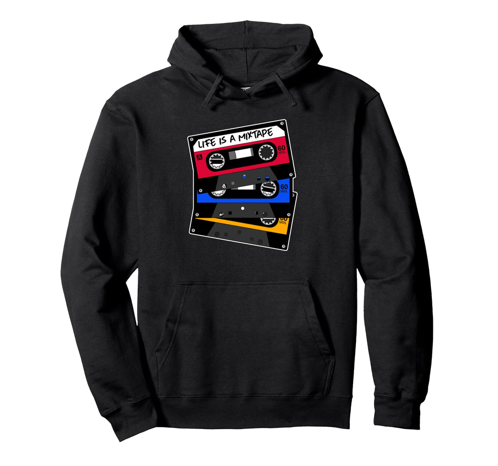 Life Is Mixtape Old School Cassette Tape Hoodie - Minimalist Print Unisex - T-Shirt, Sweatshirt, Hoodie