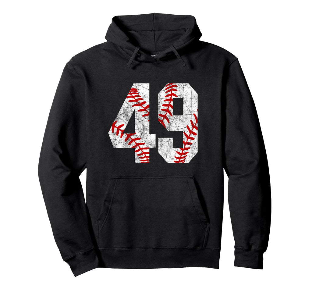 Baseball Mom 49 Jersey Baseball Hoodie - Novelty Apparel for Adults - T-Shirt, Sweatshirt, Hoodie