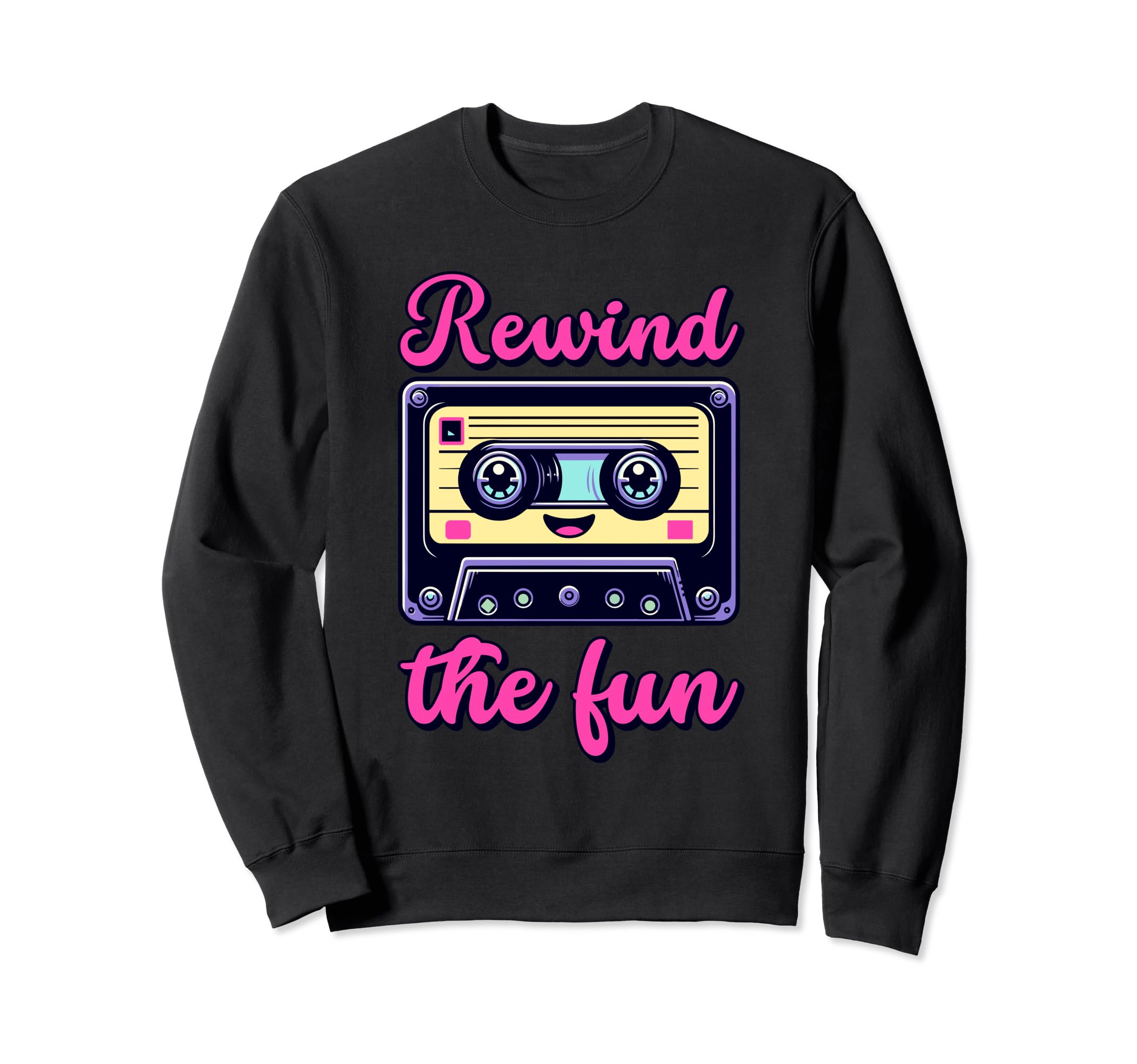 Funny Cassette Tape Rewind Fun Sweatshirt - Fun Novelty Design Men Women - T-Shirt, Sweatshirt, Hoodie