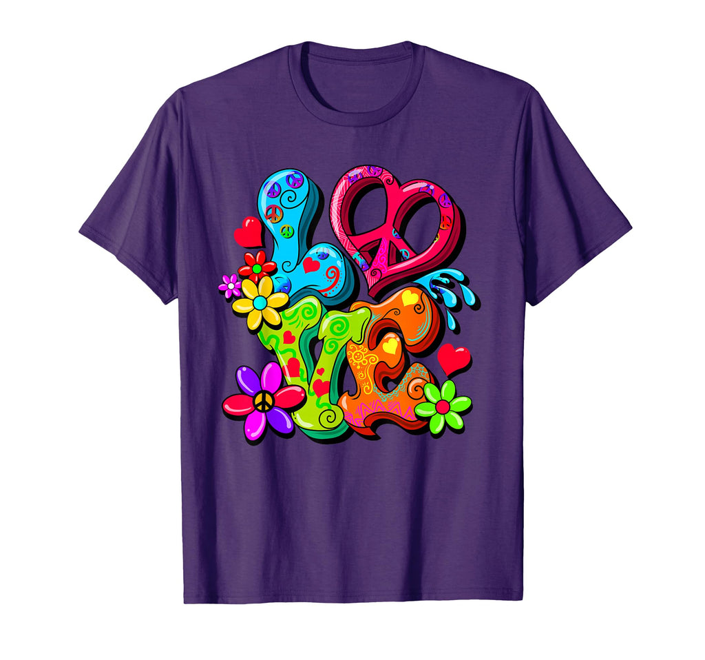60S 70S Flower Power Hippy Groovy Love T-Shirt - Graphic Print Unisex - T-Shirt, Sweatshirt, Hoodie
