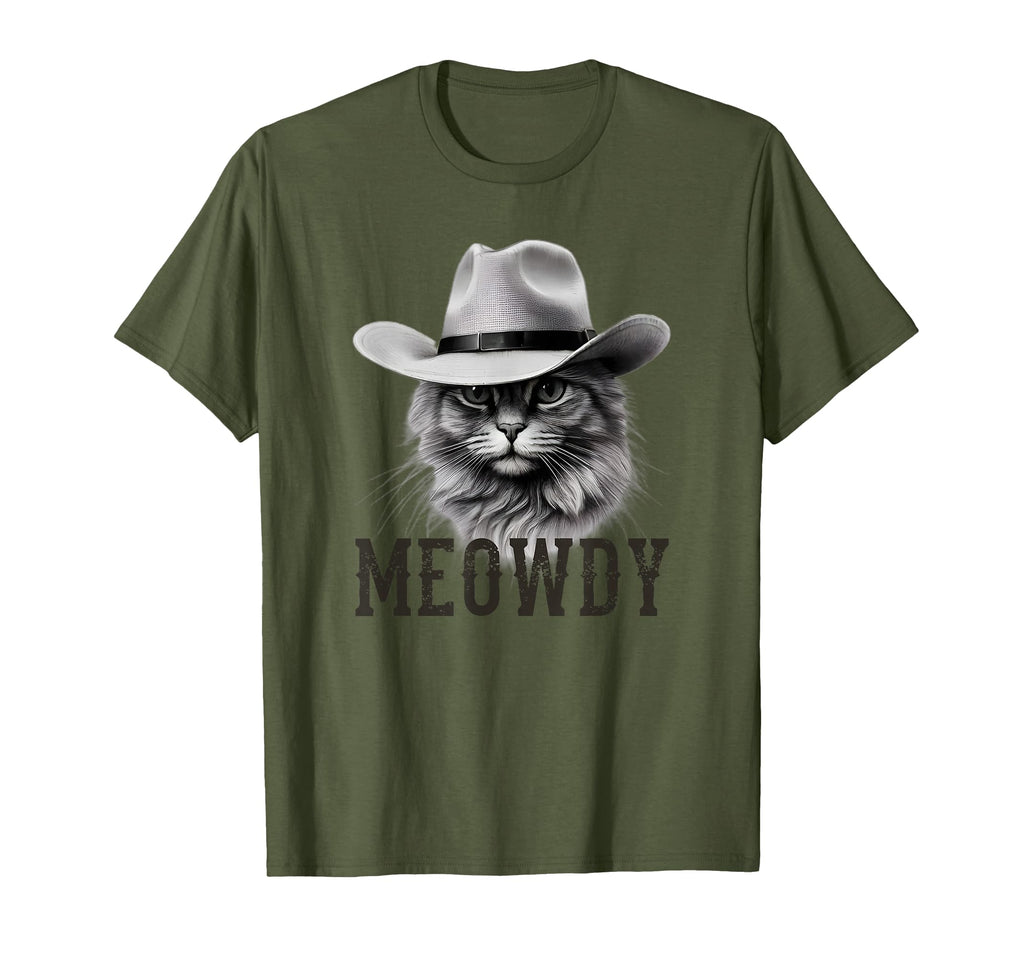 Meowdy Cat Cowboy Hat Funny T-Shirt - Graphic Print Men Women - T-Shirt, Sweatshirt, Hoodie