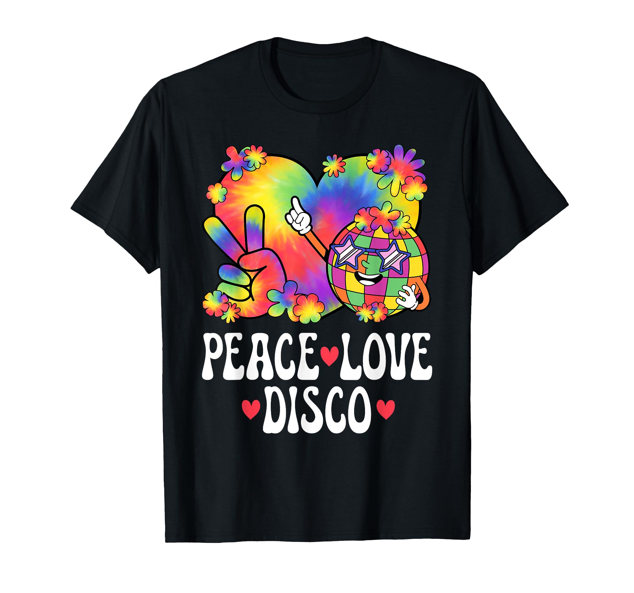 Peace Love Disco Hippie 60S 70S Disco T-Shirt - Minimalist Print Unisex - T-Shirt, Sweatshirt, Hoodie