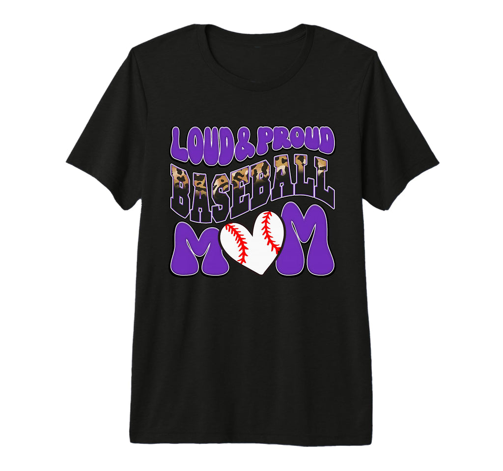 Loud Proud Baseball Mom Purple Team T-Shirt - Streetwear Style Men Women - T-Shirt, Sweatshirt, Hoodie