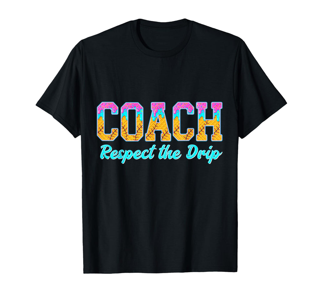 Baseball Coach Ice Cream Drip Shirts T-Shirt - Minimalist Print Men Women - T-Shirt, Sweatshirt, Hoodie
