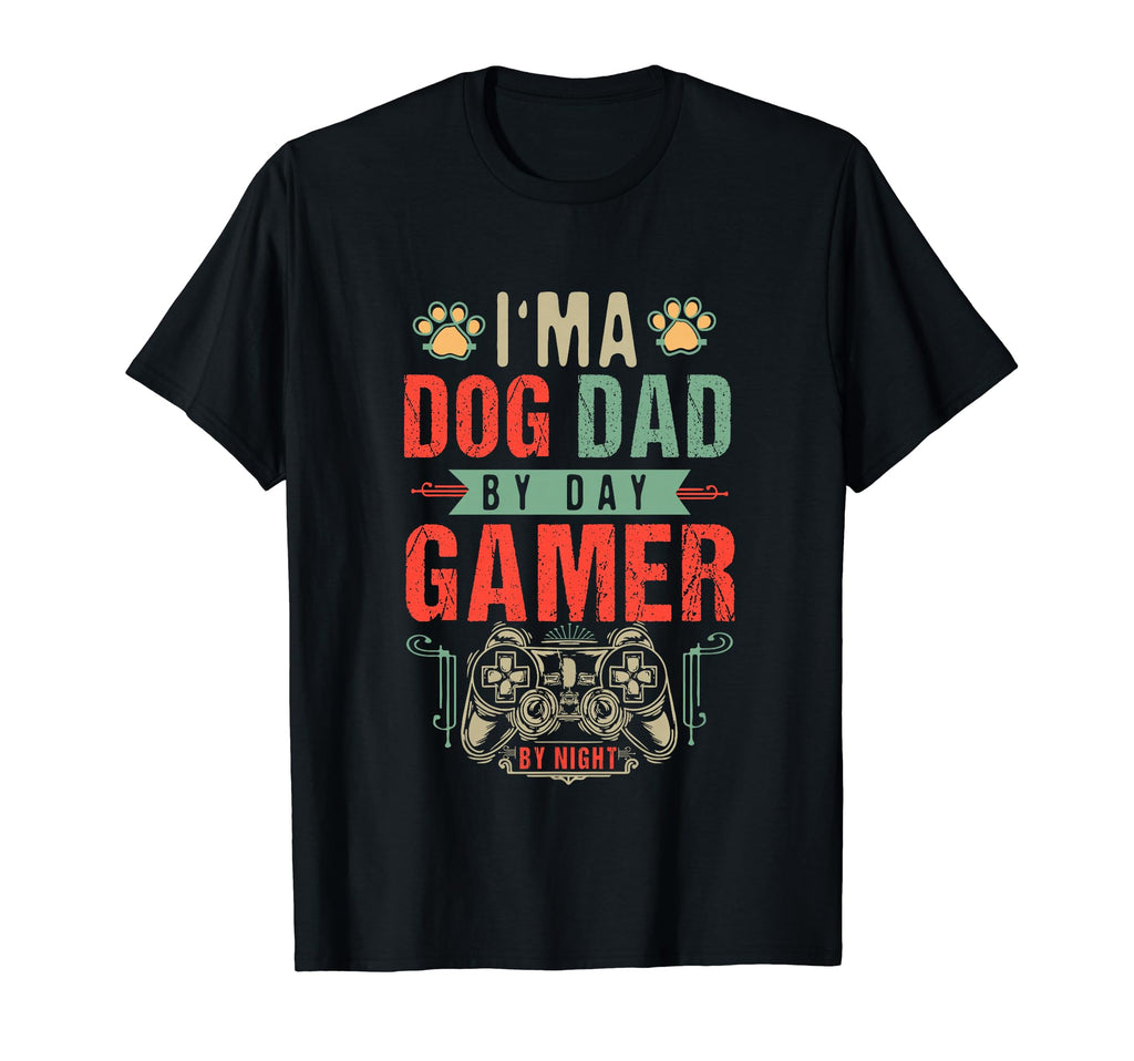 Mens Dog Dad Day Gamer Night Fathers Day T-Shirt - Trendy Graphic Unisex - T-Shirt, Sweatshirt, Hoodie