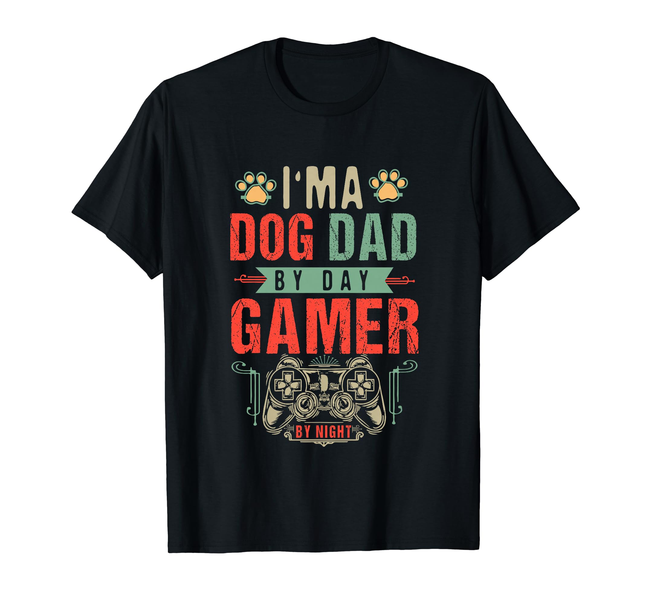 Mens Dog Dad Day Gamer Night Fathers Day T-Shirt - Trendy Graphic Unisex - T-Shirt, Sweatshirt, Hoodie
