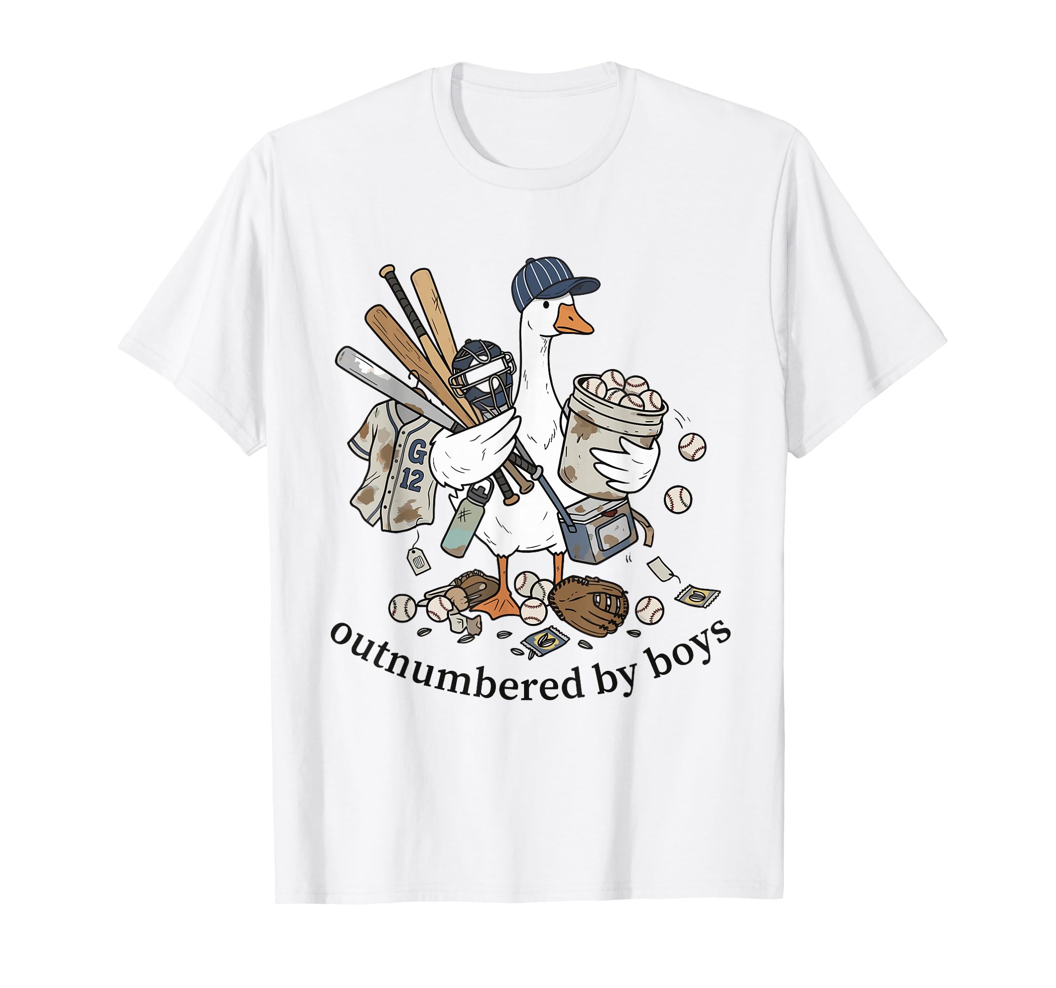 Outnumbered Funny Baseball Mom T-Shirt - Fun Novelty Design for Adults - T-Shirt, Sweatshirt, Hoodie