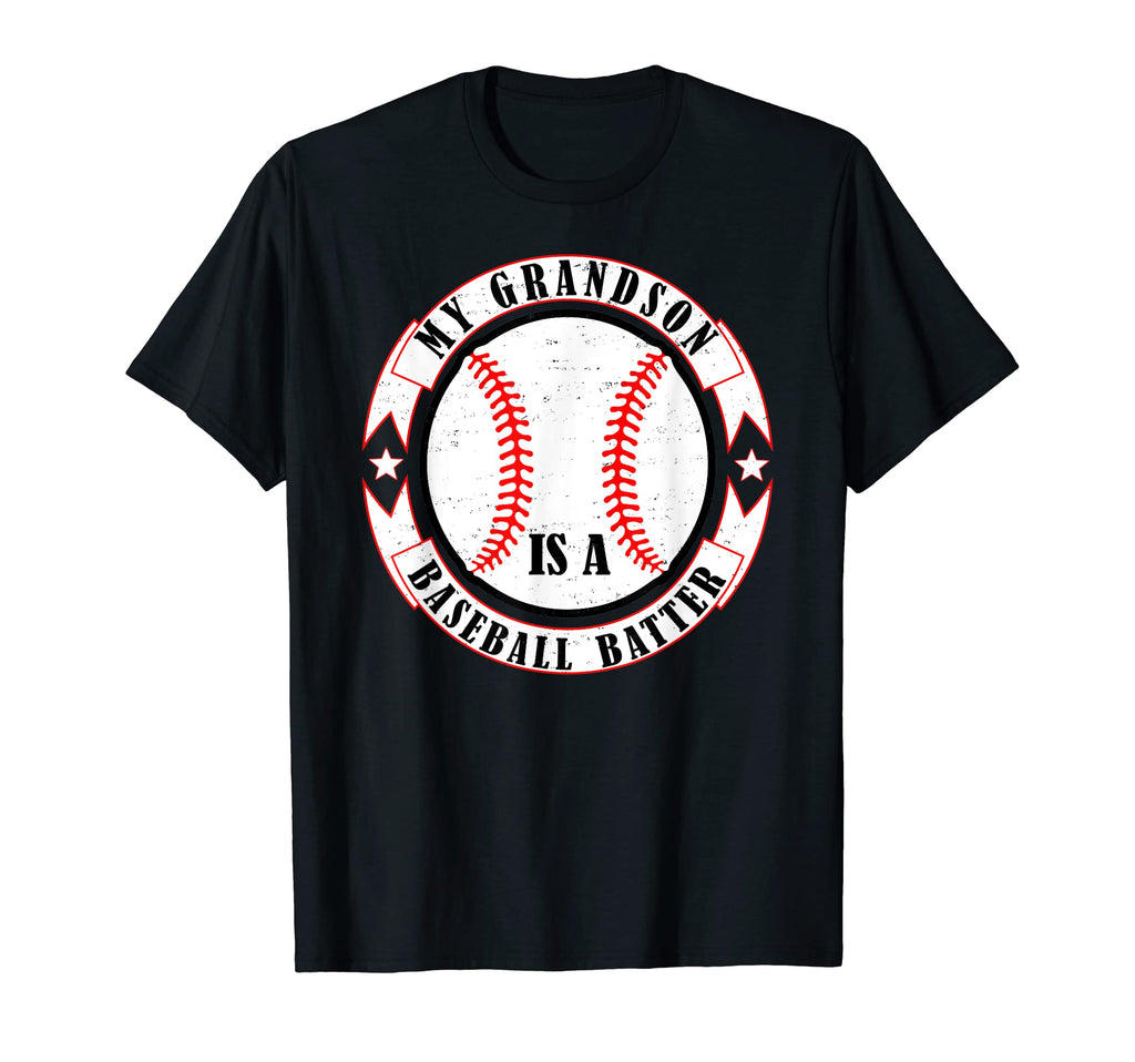 My Grandson Is Baseball Batter Baseball T-Shirt - Aesthetic Graphic Unisex - T-Shirt, Sweatshirt, Hoodie