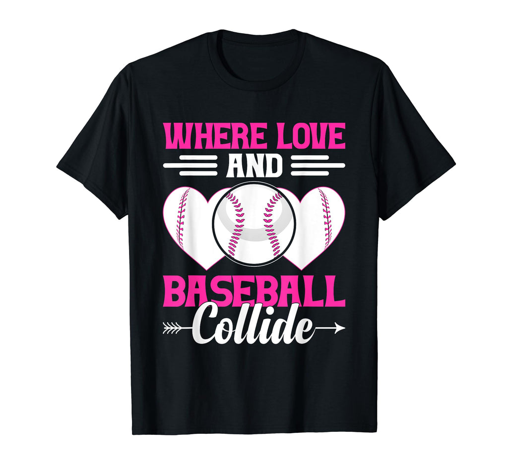 Where Love And Baseball Collide Baseball T-Shirt - Minimalist Print Unisex - T-Shirt, Sweatshirt, Hoodie