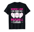 Where Love And Baseball Collide Baseball T-Shirt - Minimalist Print Unisex - T-Shirt, Sweatshirt, Hoodie