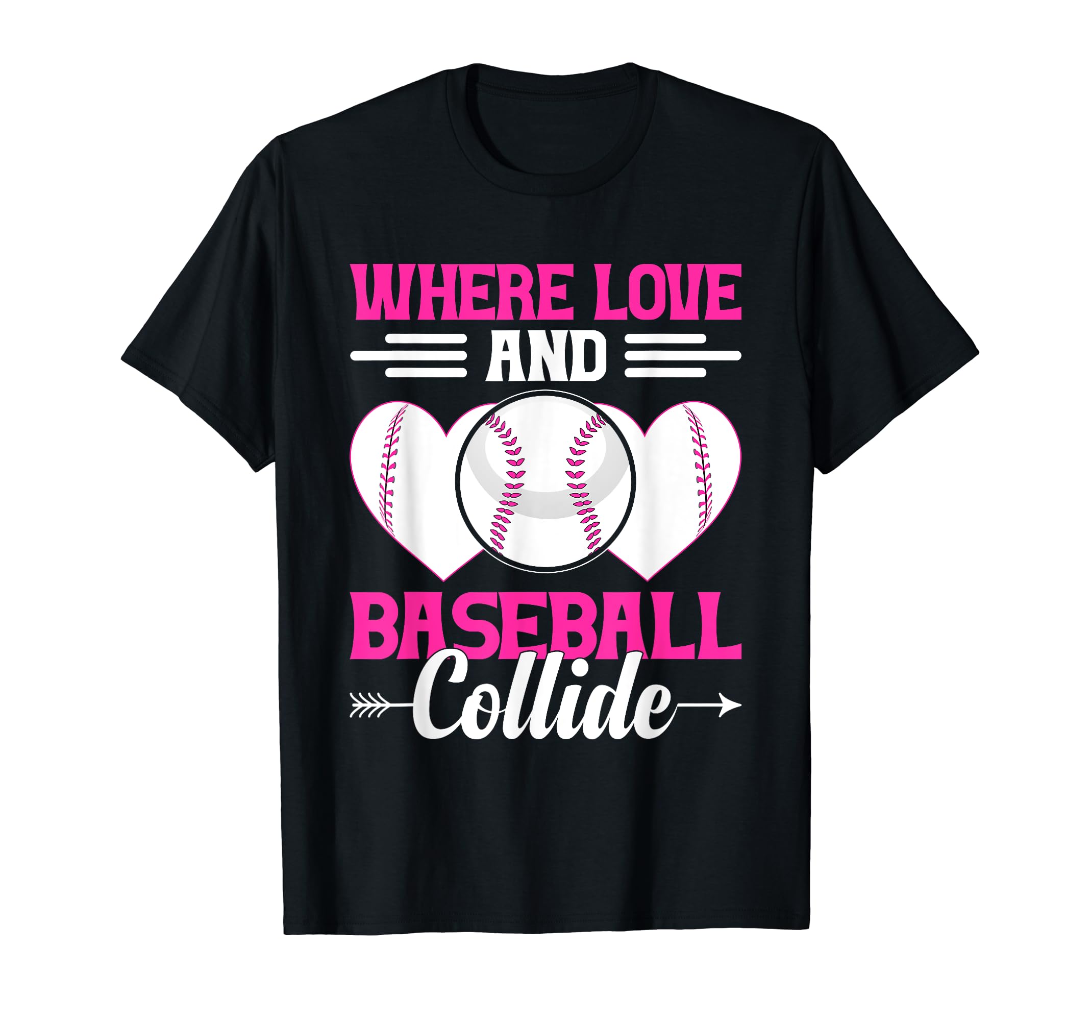 Where Love And Baseball Collide Baseball T-Shirt - Minimalist Print Unisex - T-Shirt, Sweatshirt, Hoodie