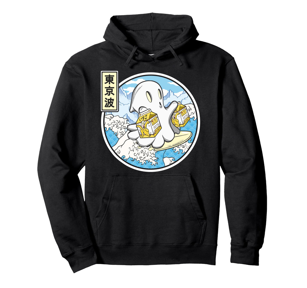 Surfing Ghost Banana Milk Japanese Waves Hoodie - Trendy Graphic Unisex - T-Shirt, Sweatshirt, Hoodie