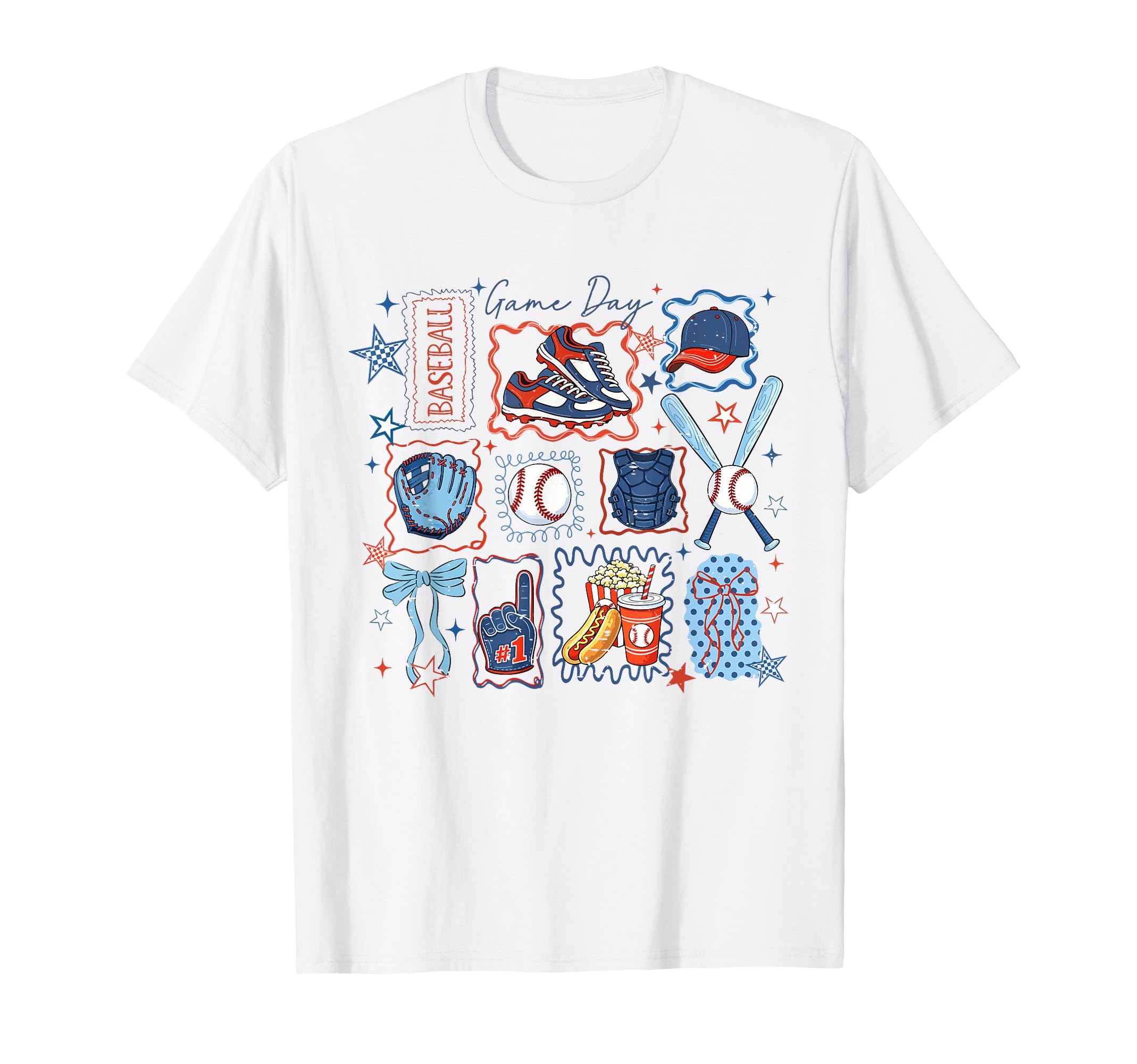 Doodle Game Day Baseball Helmet Bat T-Shirt - Graphic Print Men Women - T-Shirt, Sweatshirt, Hoodie