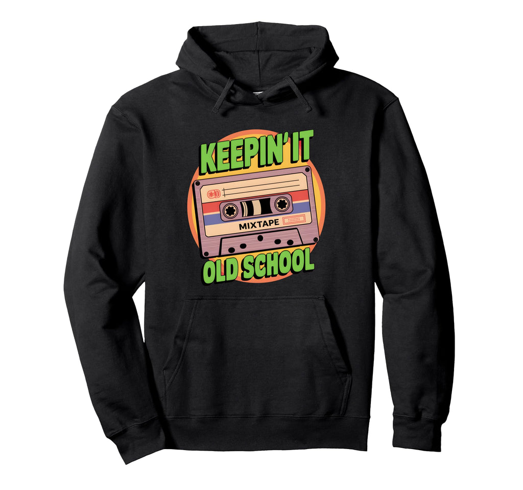 Old School Hip Hop 80S 90S Cassette Tape Hoodie - Unique Graphic Men Women - T-Shirt, Sweatshirt, Hoodie