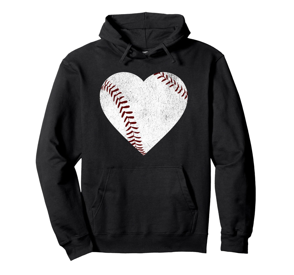 Distressed Baseball Heart Baseball Lovers Hoodie - Graphic Print Unisex - T-Shirt, Sweatshirt, Hoodie