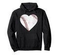 Distressed Baseball Heart Baseball Lovers Hoodie - Graphic Print Unisex - T-Shirt, Sweatshirt, Hoodie