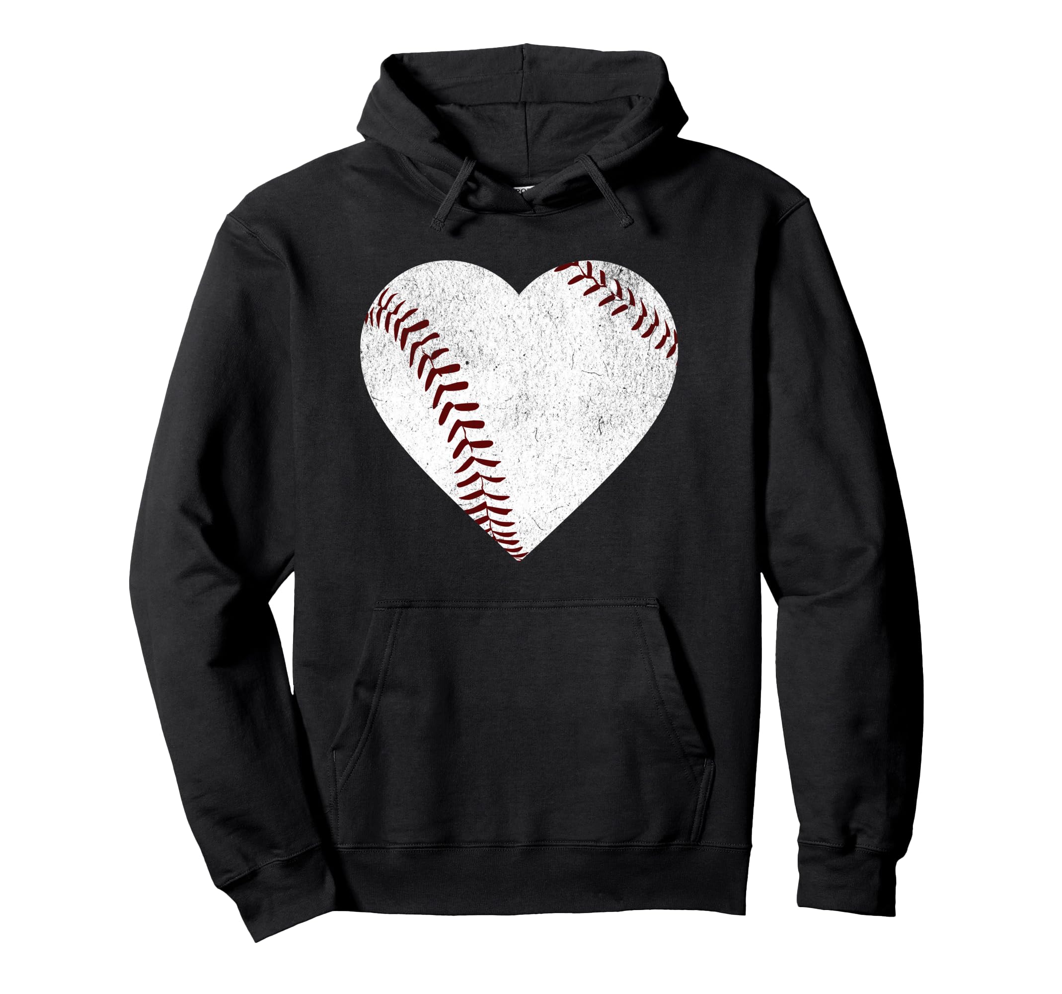 Distressed Baseball Heart Baseball Lovers Hoodie - Graphic Print Unisex - T-Shirt, Sweatshirt, Hoodie