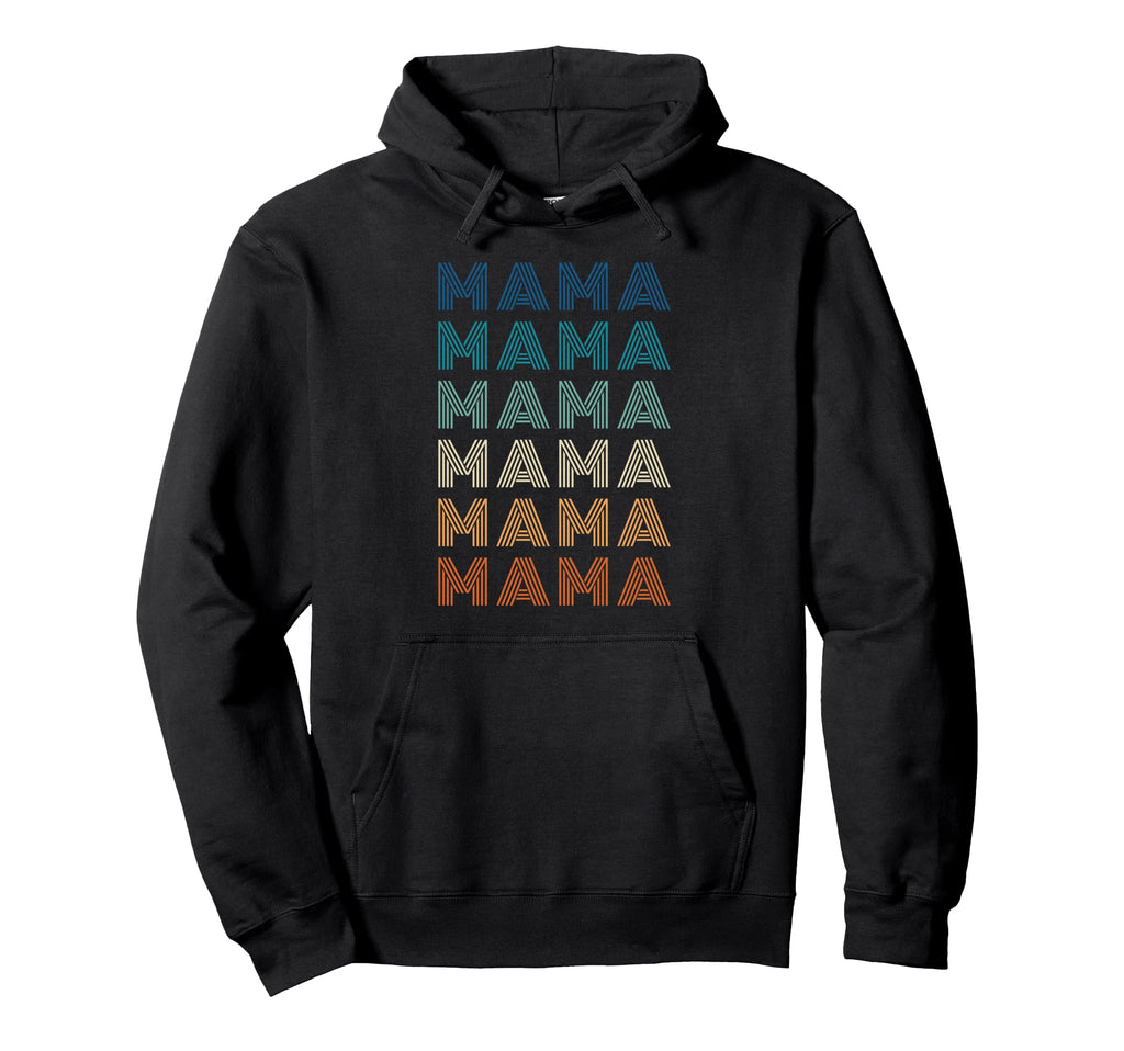 Gradient Striped Mama Typography Hoodie - Minimalist Print for Adults - T-Shirt, Sweatshirt, Hoodie