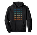 Gradient Striped Mama Typography Hoodie - Minimalist Print for Adults - T-Shirt, Sweatshirt, Hoodie