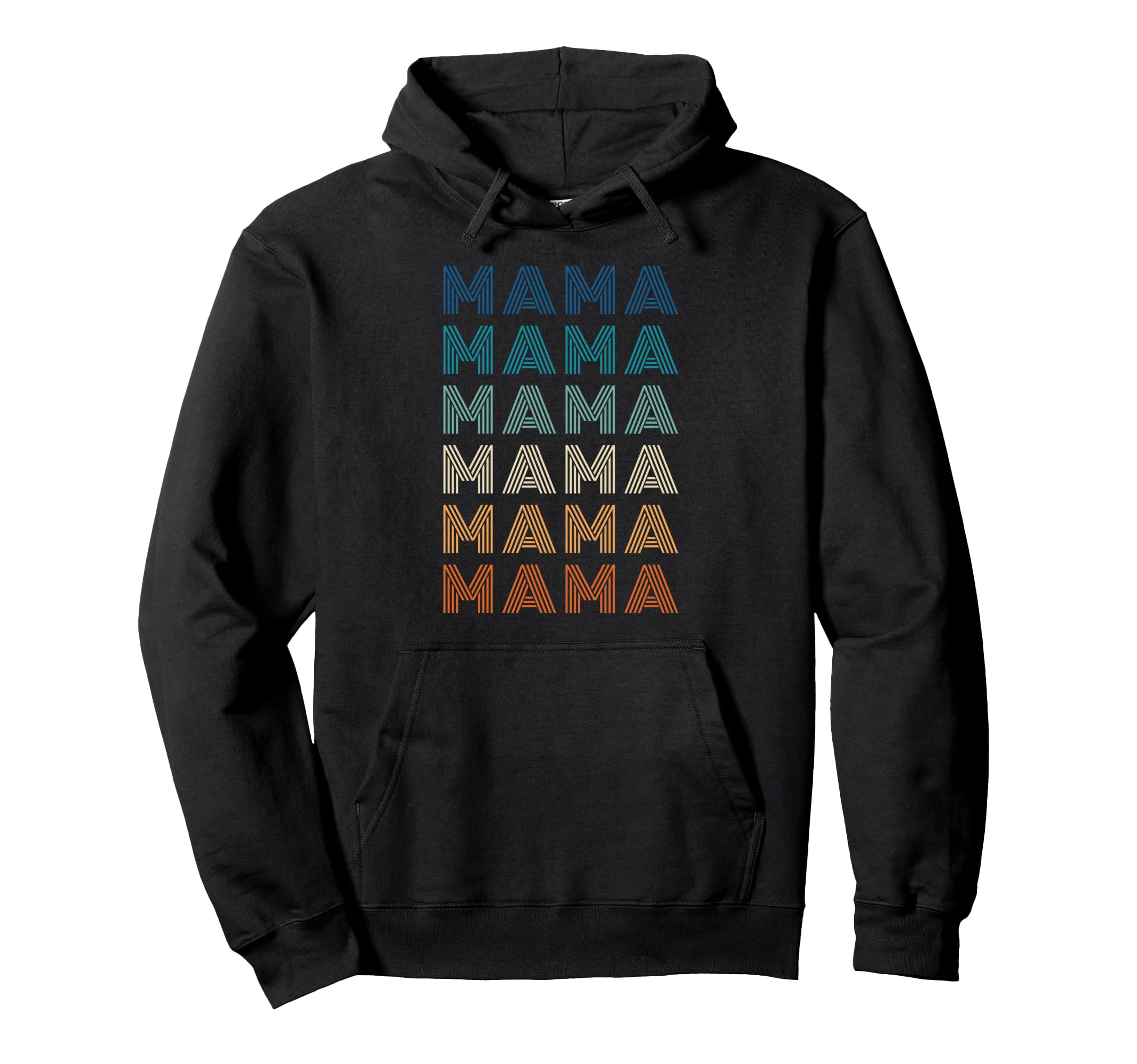 Gradient Striped Mama Typography Hoodie - Minimalist Print for Adults - T-Shirt, Sweatshirt, Hoodie