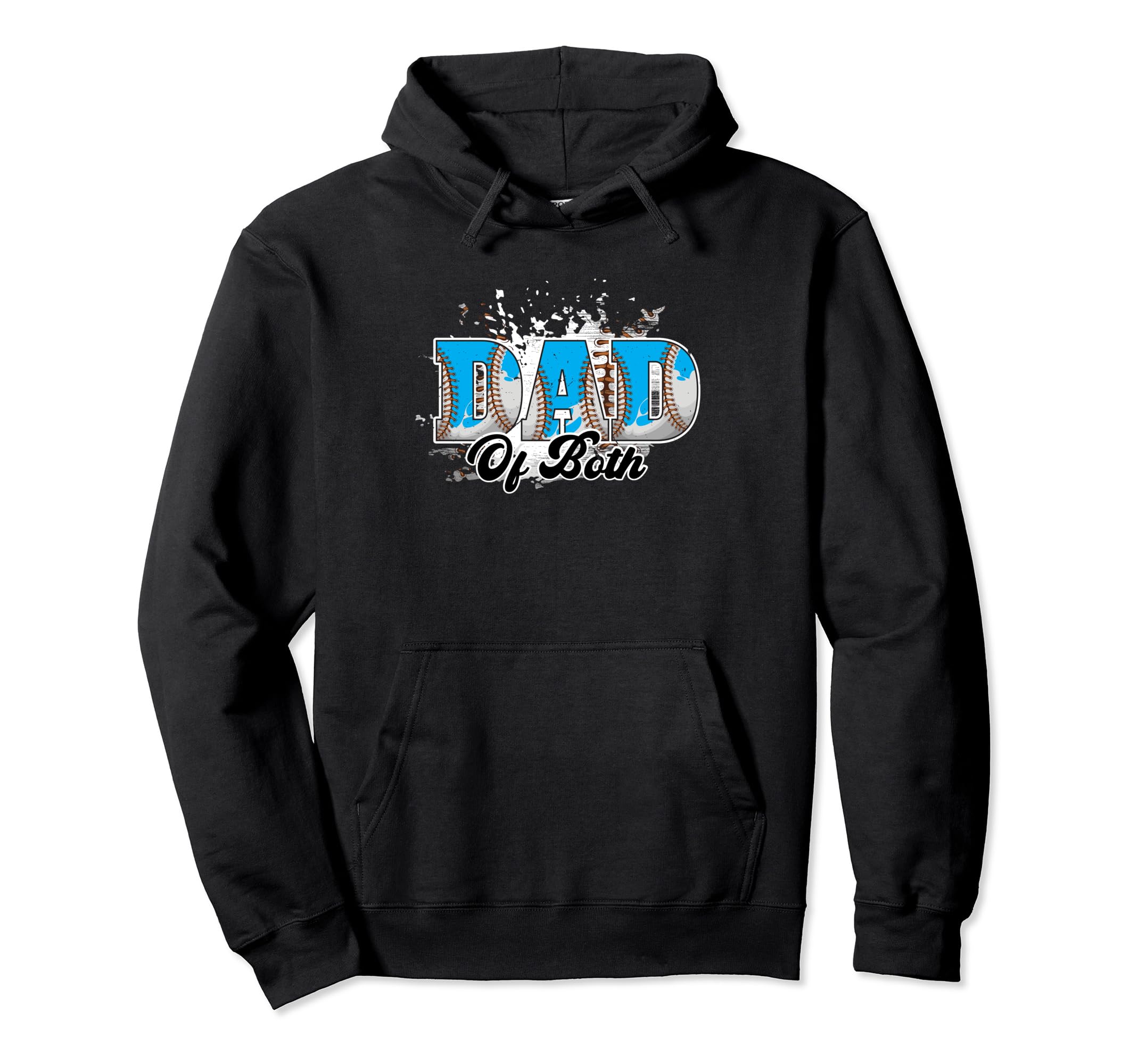 Dad Both Baseball Softball Fathers Hoodie - Custom Art Print for Adults - T-Shirt, Sweatshirt, Hoodie
