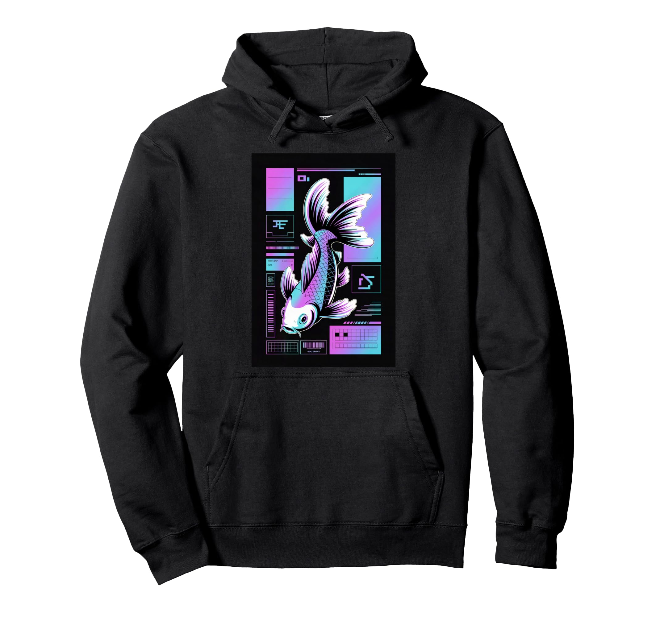 Cyberpunk Aquarium Koi Fish Vaporwave Hoodie - Custom Art Print for Adults - T-Shirt, Sweatshirt, Hoodie