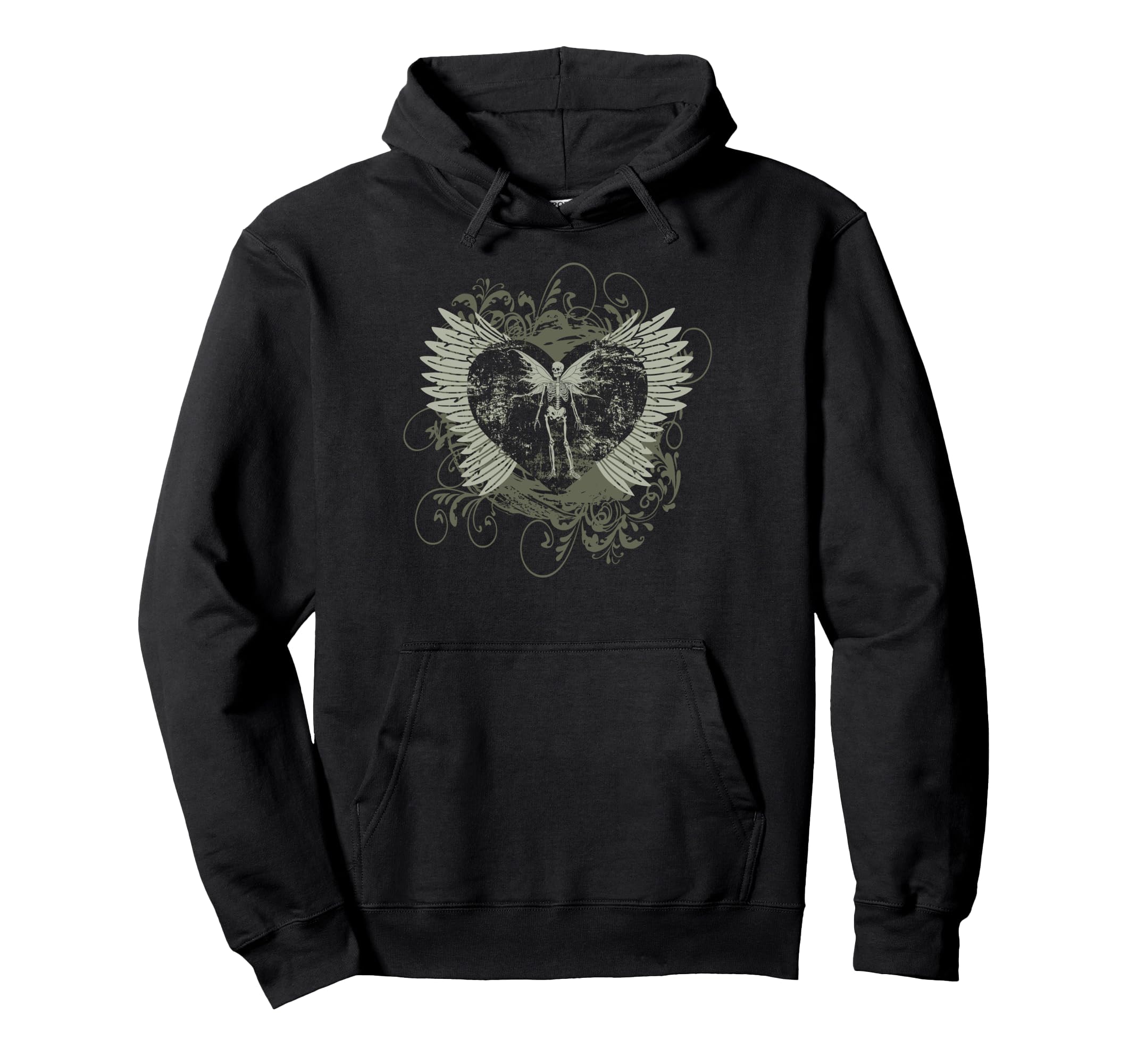 Aesthetic Y2K Fairy Wings Skeleton Alt Hoodie - Novelty Apparel Men Women - T-Shirt, Sweatshirt, Hoodie