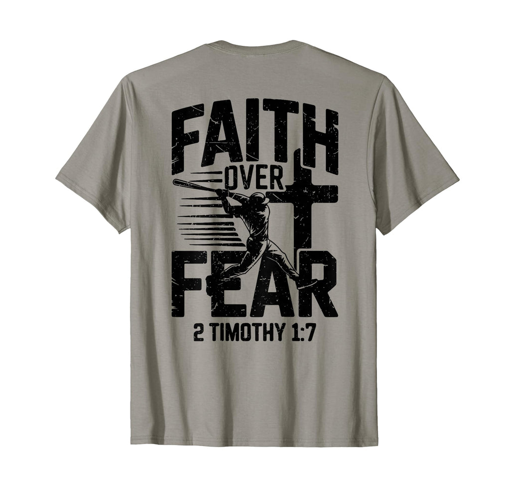 Christian Baseball Faith Over Fear T-Shirt - Minimalist Print for Adults - T-Shirt, Sweatshirt, Hoodie
