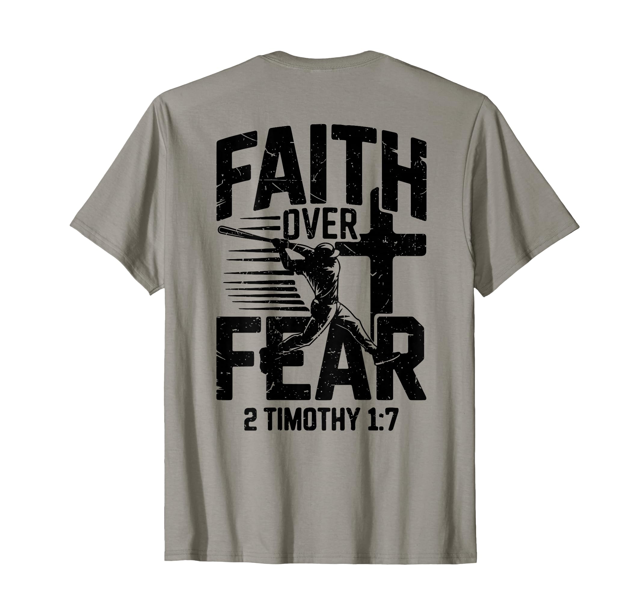 Christian Baseball Faith Over Fear T-Shirt - Minimalist Print for Adults - T-Shirt, Sweatshirt, Hoodie
