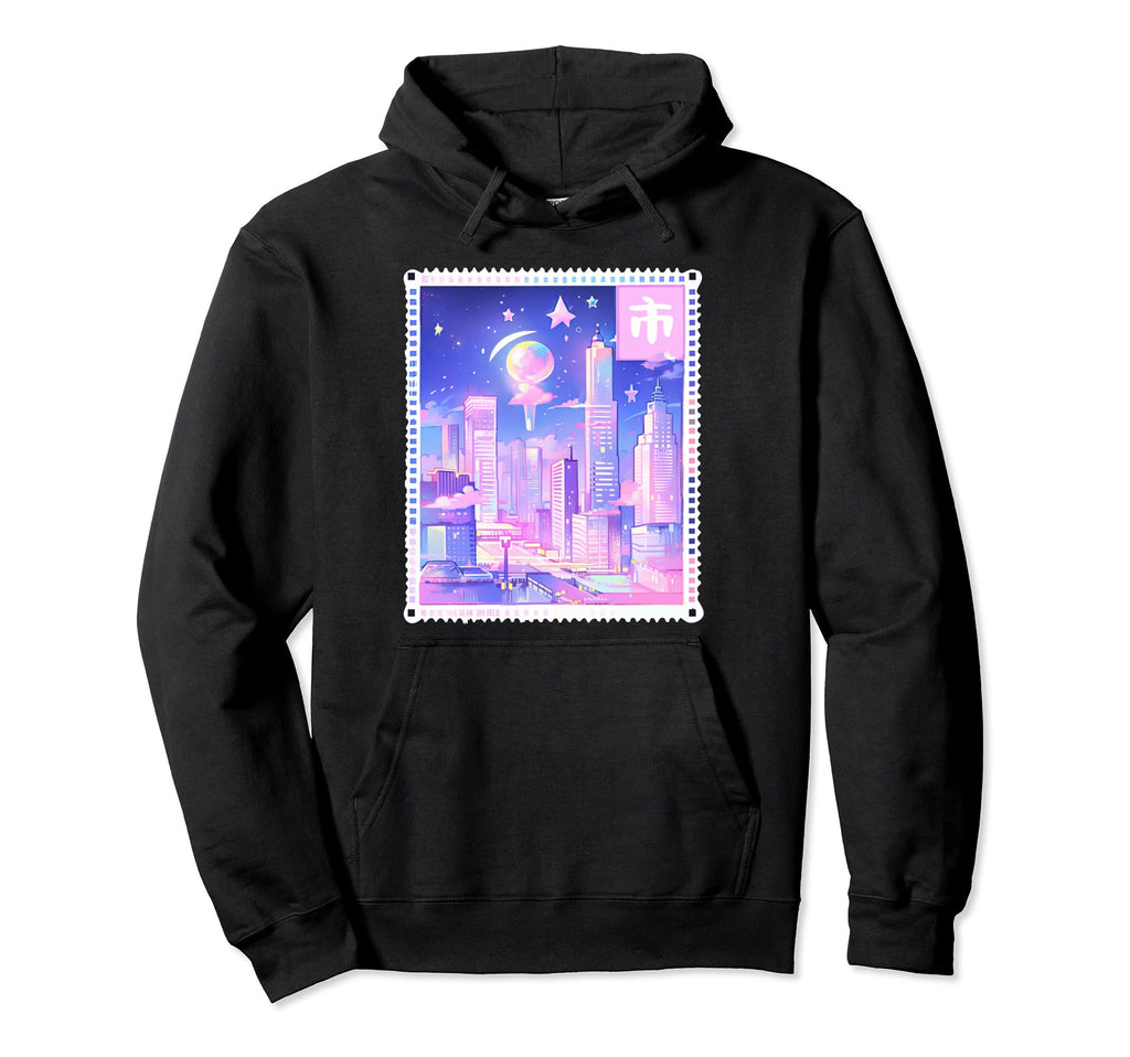 Y2K Japanese City Pastel Aesthetic Hoodie - Streetwear Style Unisex - T-Shirt, Sweatshirt, Hoodie